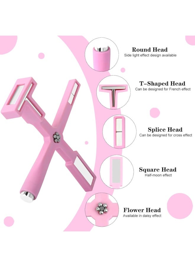 💅مغناطيس اظافر 5 في 1 لادوات طلاء ، عصا مغناطيسية بتصميم عين القطة ثلاثية الابعاد، ادوات تصميم الاظافر، اكسسوارات تزيين الاظافر بنفسك في المنزل وصالونات التجميل، زهري - Image 2